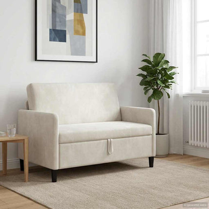Sofa med opbevaring Cremefarvet 122 x 78 x 87 cm Polyester
