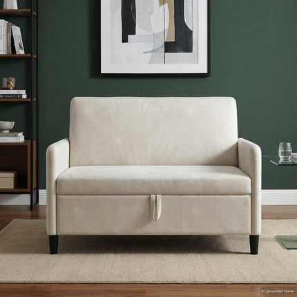 Sofa med opbevaring Cremefarvet 122 x 78 x 87 cm Polyester