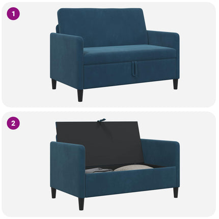 Sofa med opbevaring Blå 122 x 78 x 87 cm Polyester