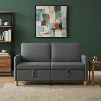 Sofa med opbevaring Mørkegrå 152 x 78 x 87 cm Polyester