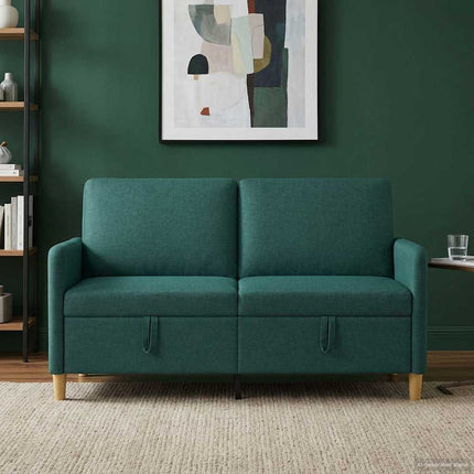 Sofa med opbevaring Mørkegrøn 152 x 78 x 87 cm Polyester