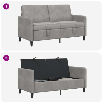 Sofa med opbevaring Lysegrå 152 x 78 x 87 cm Polyester