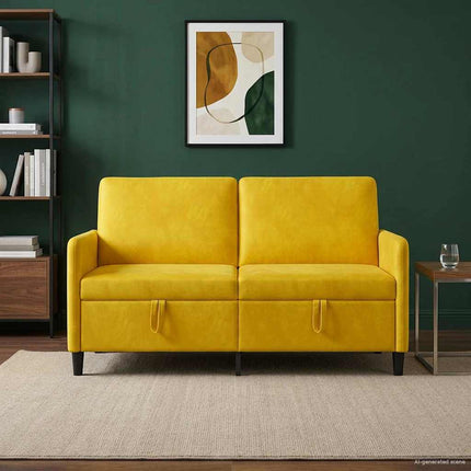Sofa med opbevaring Gul 152 x 78 x 87 cm Polyester