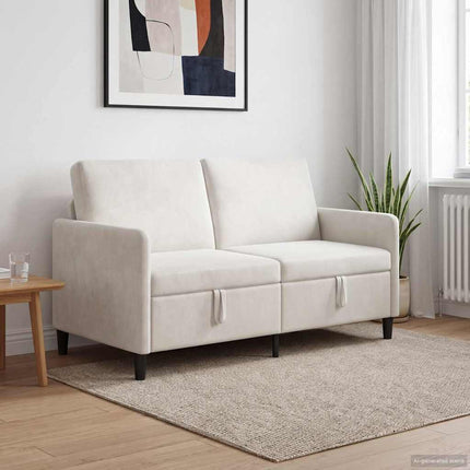 Sofa med opbevaring Cremefarvet 152 x 78 x 87 cm Polyester