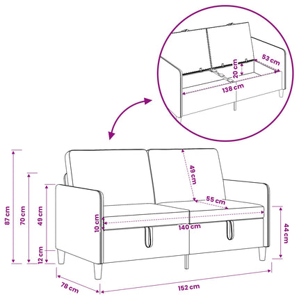 Sofa med opbevaring Lilla 152 x 78 x 87 cm Polyester