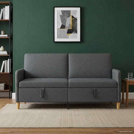 Sofa med opbevaring Mørkegrå 172 x 78 x 87 cm Polyester