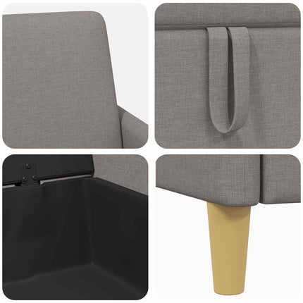Sofa med opbevaring Gråbrun 172 x 78 x 87 cm Polyester