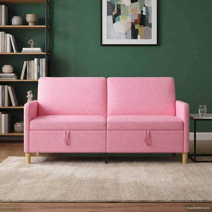 Sofa med opbevaring Lyserød 172 x 78 x 87 cm Polyester