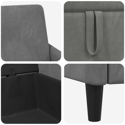 Sofa med opbevaring Mørkegrå 172 x 78 x 87 cm Polyester