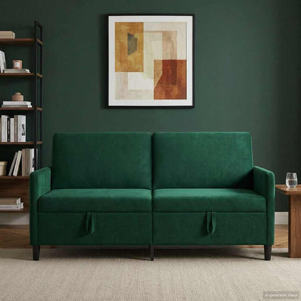 Sofa med opbevaring Mørkegrøn 172 x 78 x 87 cm Polyester