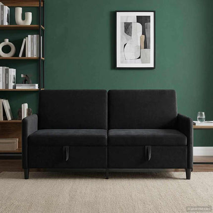 Sofa med opbevaring Sort 172 x 78 x 87 cm Polyester