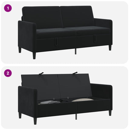 Sofa med opbevaring Sort 172 x 78 x 87 cm Polyester