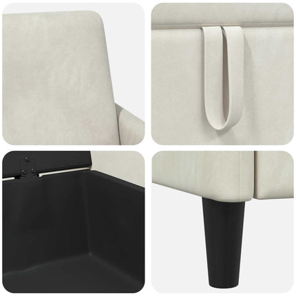 Sofa med opbevaring Cremefarvet 172 x 78 x 87 cm Polyester