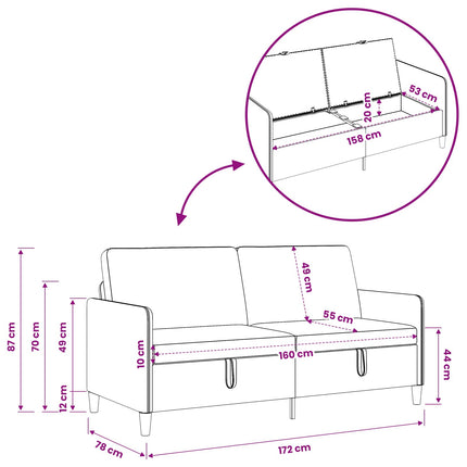 Sofa med opbevaring Lilla 172 x 78 x 87 cm Polyester