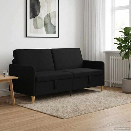 Sofa med opbevaring Sort 192 x 78 x 87 cm Polyester