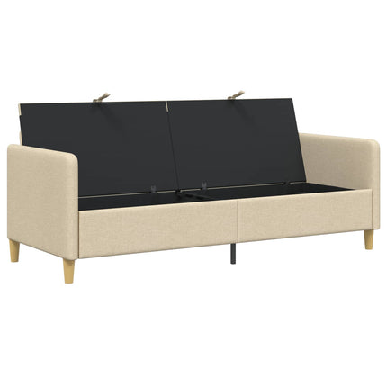Sofa med opbevaring Cremefarvet 192 x 78 x 87 cm Polyester