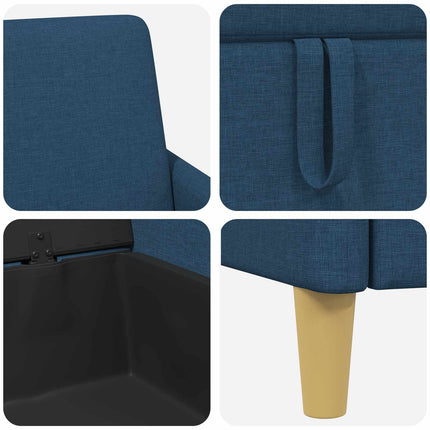 Sofa med opbevaring Blå 192 x 78 x 87 cm Polyester