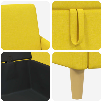Sofa med opbevaring Lys Gul 192 x 78 x 87 cm Polyester