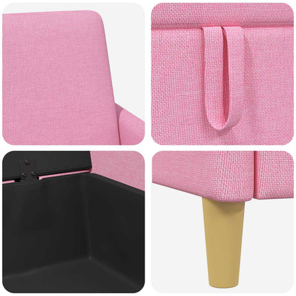 Sofa med opbevaring Lyserød 192 x 78 x 87 cm Polyester