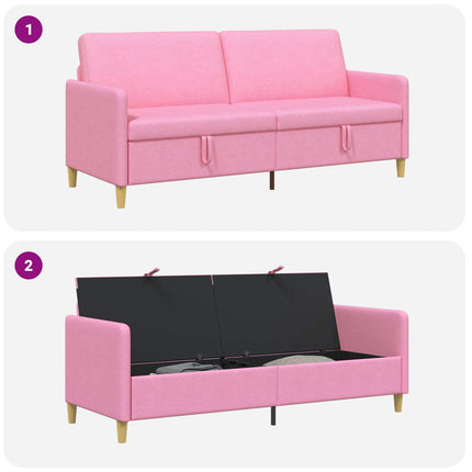 Sofa med opbevaring Lyserød 192 x 78 x 87 cm Polyester