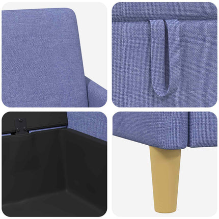 Sofa med opbevaring Jeans blå 192 x 78 x 87 cm Polyester