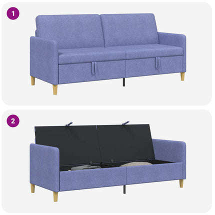 Sofa med opbevaring Jeans blå 192 x 78 x 87 cm Polyester