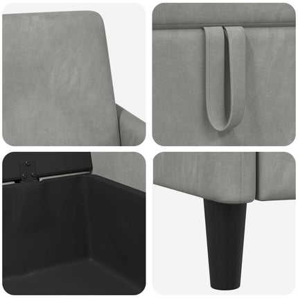 Sofa med opbevaring Lysegrå 192 x 78 x 87 cm Polyester