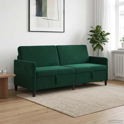 Sofa med opbevaring Mørkegrøn 192 x 78 x 87 cm Polyester