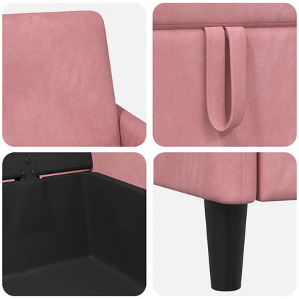 Sofa med opbevaring Lyserød 192 x 78 x 87 cm Polyester