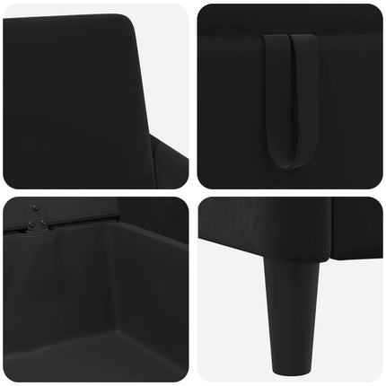 Sofa med opbevaring Sort 192 x 78 x 87 cm Polyester