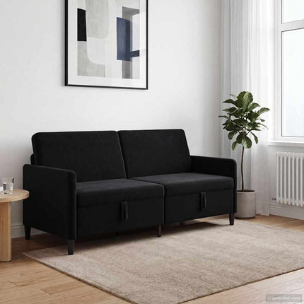 Sofa med opbevaring Sort 192 x 78 x 87 cm Polyester