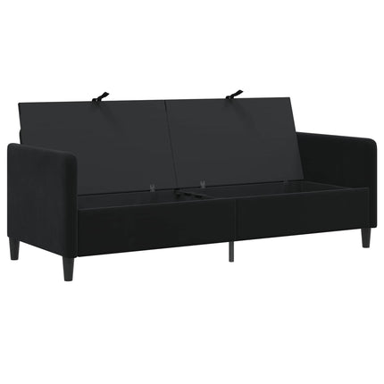 Sofa med opbevaring Sort 192 x 78 x 87 cm Polyester