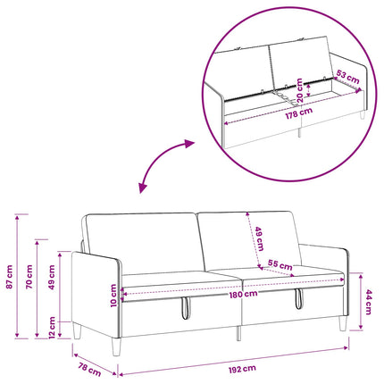 Sofa med opbevaring Sort 192 x 78 x 87 cm Polyester