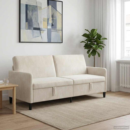 Sofa med opbevaring Cremefarvet 192 x 78 x 87 cm Polyester