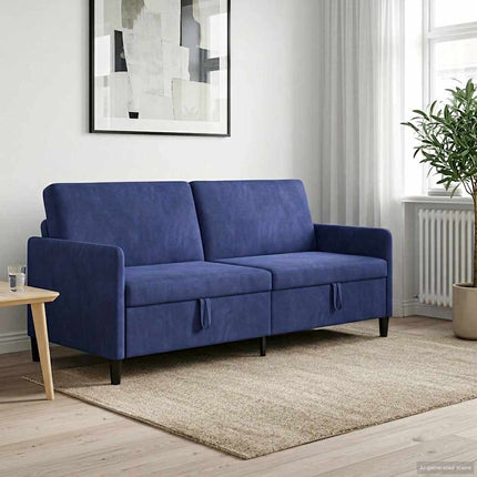 Sofa med opbevaring Politi blå 192 x 78 x 87 cm Polyester