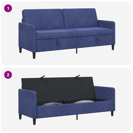 Sofa med opbevaring Politi blå 192 x 78 x 87 cm Polyester