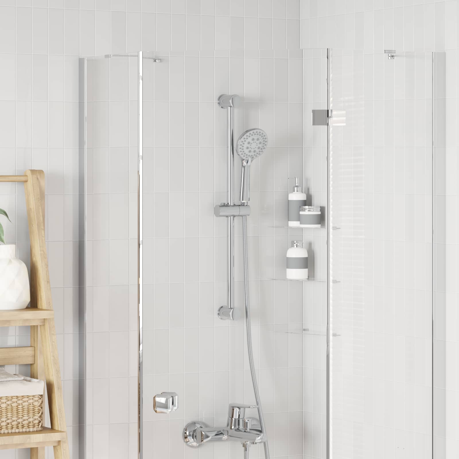 Brusehovedholder Krom 71 Cm Rustfrit Stål - Vidaxl