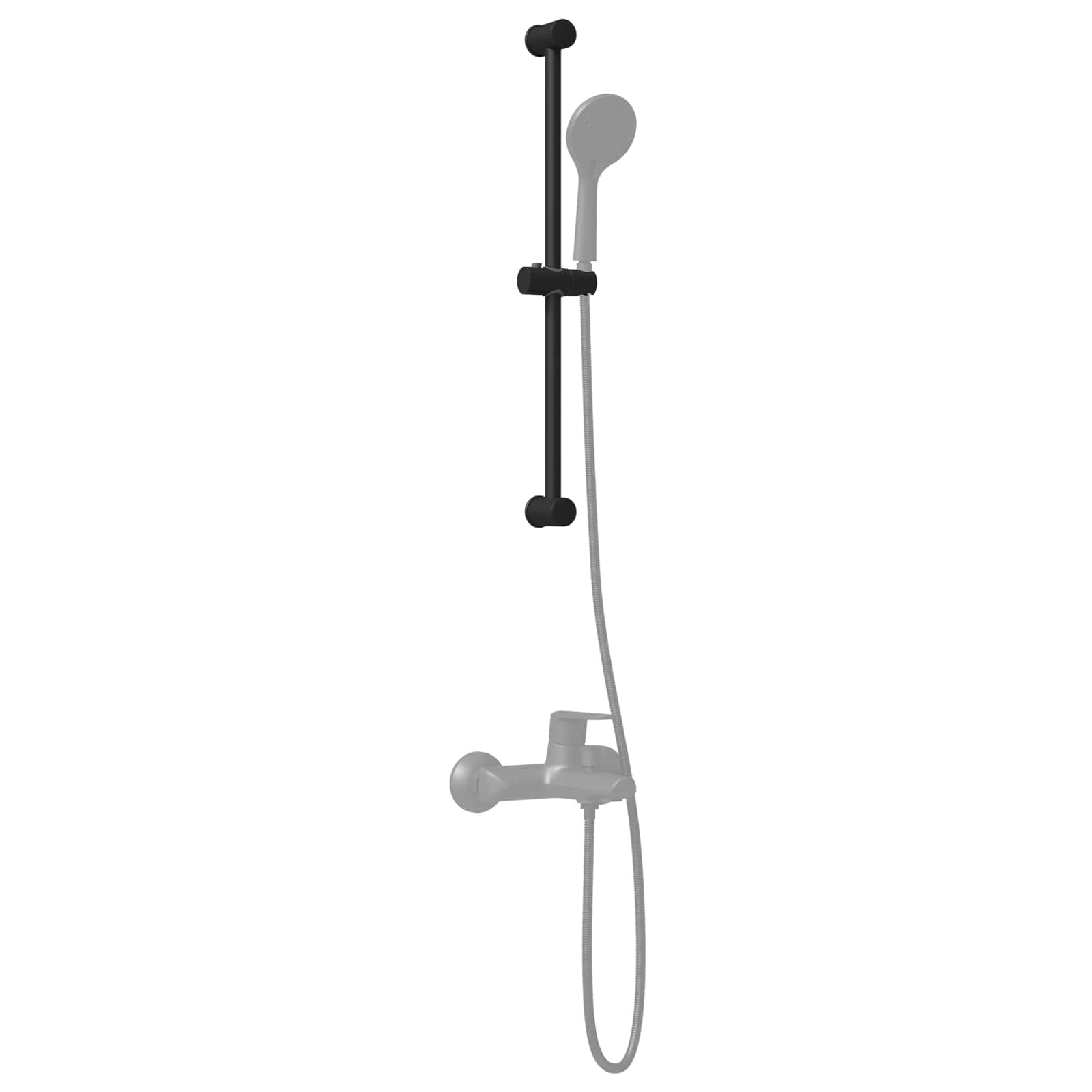 Brusehovedholder Sort 71 cm Rustfrit stål billede