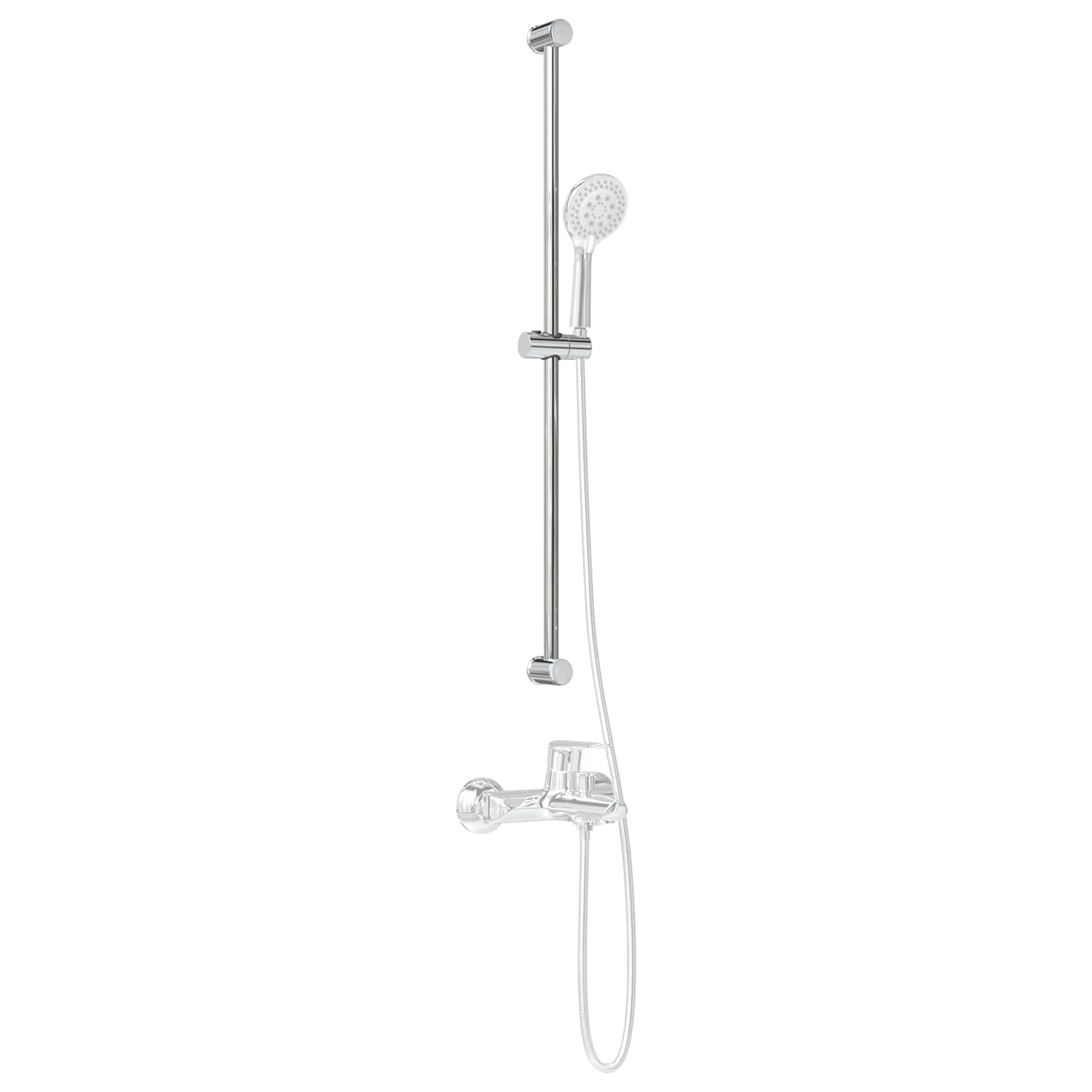 Brusehovedholder i rustfrit stål - krom, 101 cm, 360° og højdejusterbar
