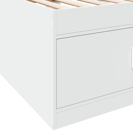 Sengestel med opbevaring Hvid 80 x 200 cm Konstrueret træ