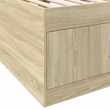 Sengestel med opbevaring Sonoma-eg 80 x 200 cm Konstrueret træ