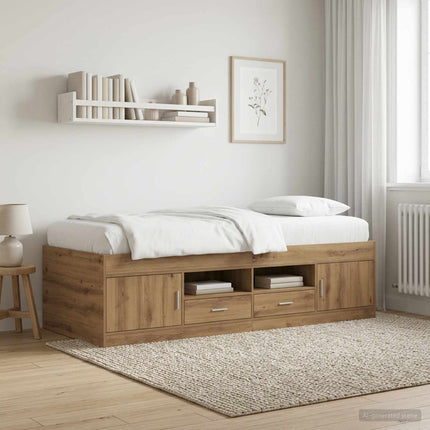 Sengestel med opbevaring Artisan-eg 80 x 200 cm Konstrueret træ