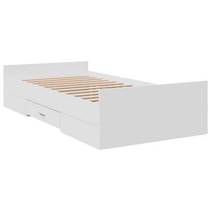 Sengestel med opbevaring Hvid 80 x 200 cm Konstrueret træ