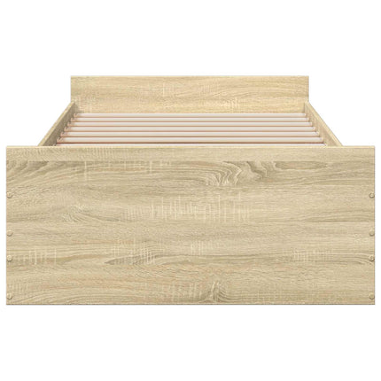 Sengestel med opbevaring Sonoma-eg 80 x 200 cm Konstrueret træ