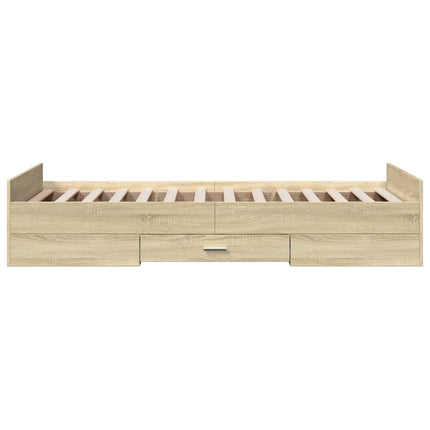 Sengestel med opbevaring Sonoma-eg 80 x 200 cm Konstrueret træ