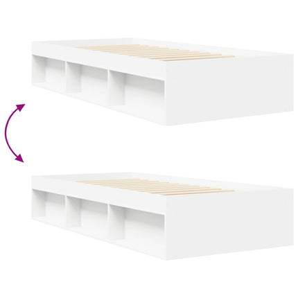 Sengestel med opbevaring Hvid 80 x 200 cm Konstrueret træ