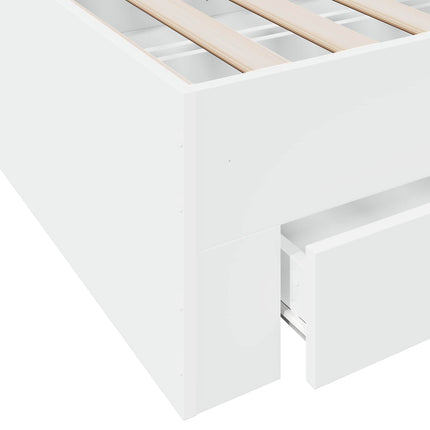 Sengestel med opbevaring Hvid 80 x 200 cm Konstrueret træ