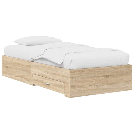 Sengestel med opbevaring Sonoma-eg 80 x 200 cm Konstrueret træ