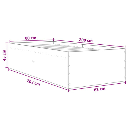 Gulvsengramme Sonoma-eg 80 x 200 cm Konstrueret træ
