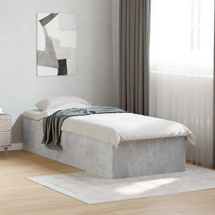 Gulvsengramme Betongrå 80 x 200 cm Konstrueret træ